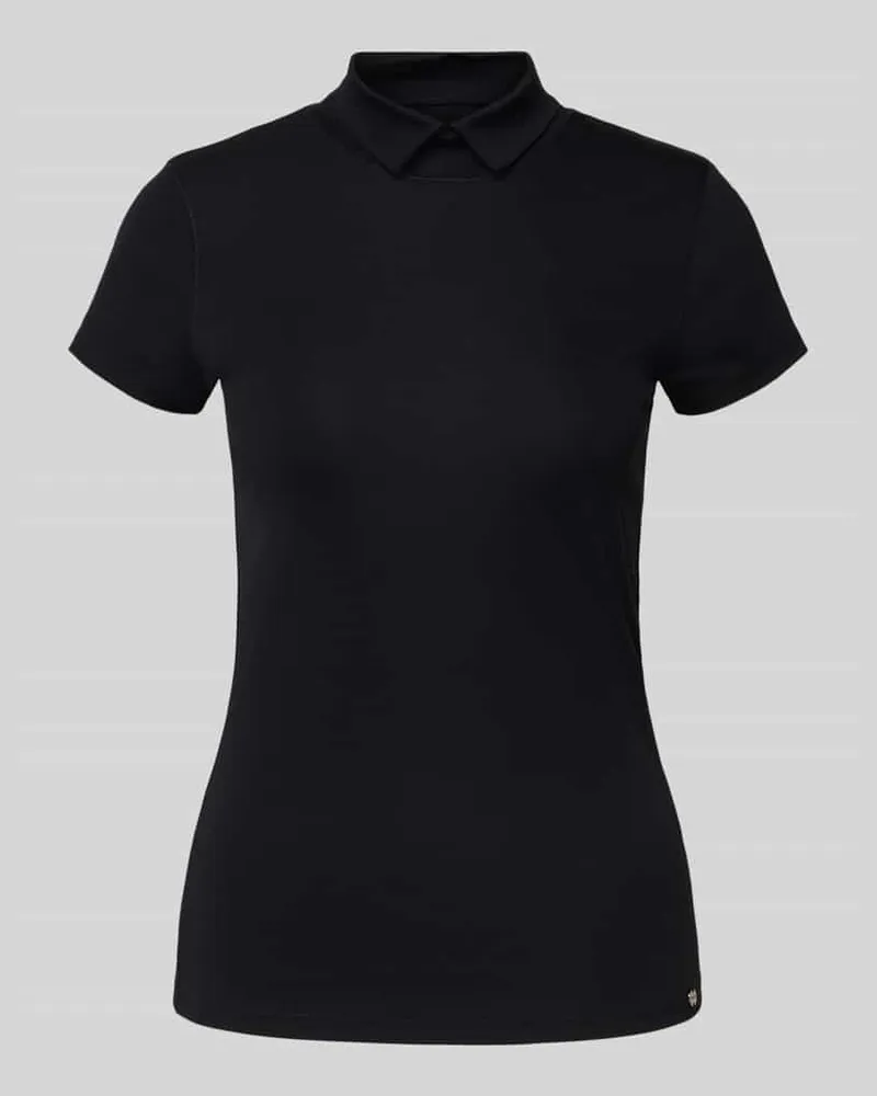 Marc Cain T-Shirt aus Baumwoll-Elasthan-Mix mit Rollkragen Black