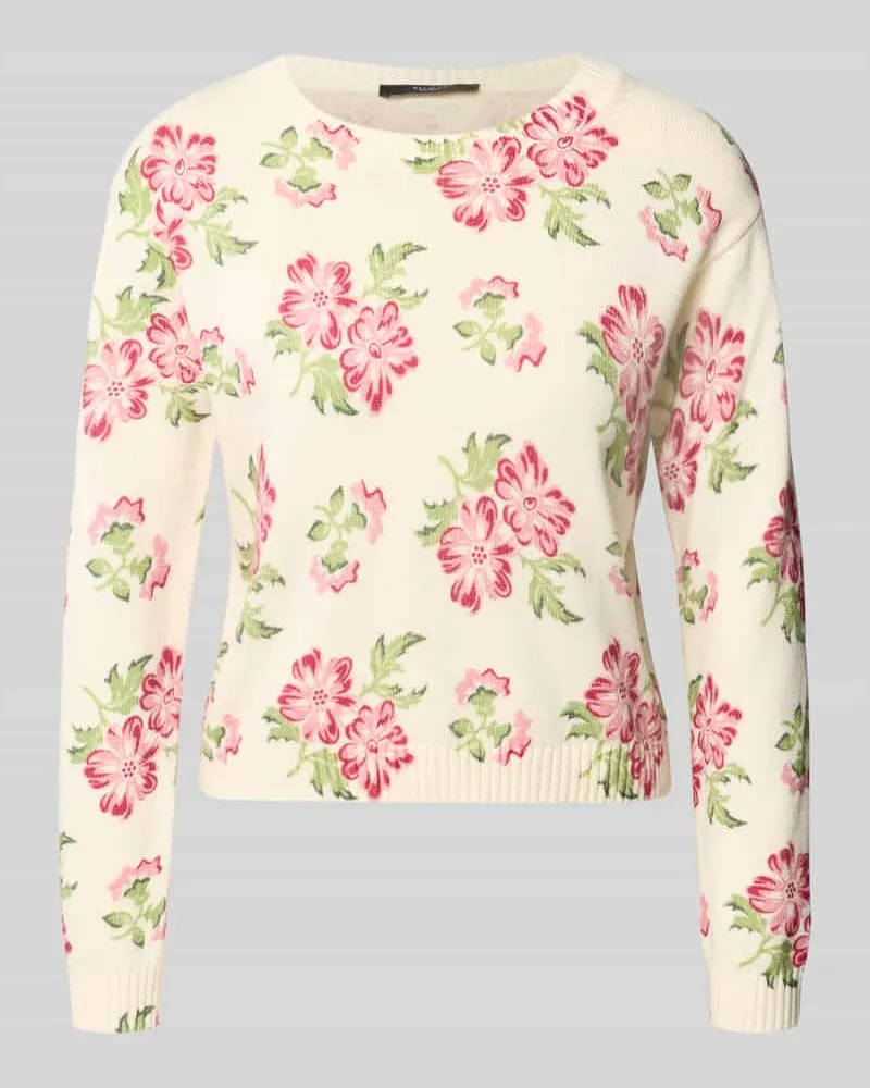 Max Mara Boxy Fit Strickpullover aus reiner Baumwolle Modell 'EDITTO Ecru