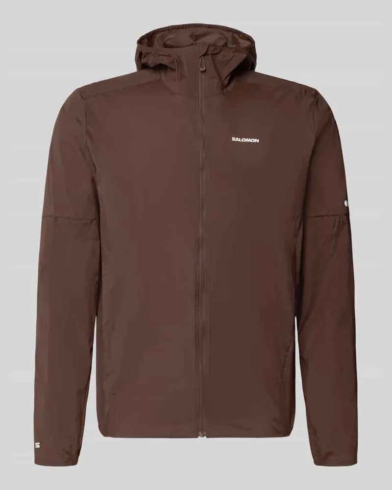 Salomon Windbreaker mit Kapuze und Logo Modell 'SENSE AERO Dunkelbraun