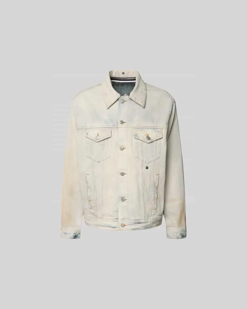 Maison Margiela Jeansjacke mit Umlegekragen Weiss