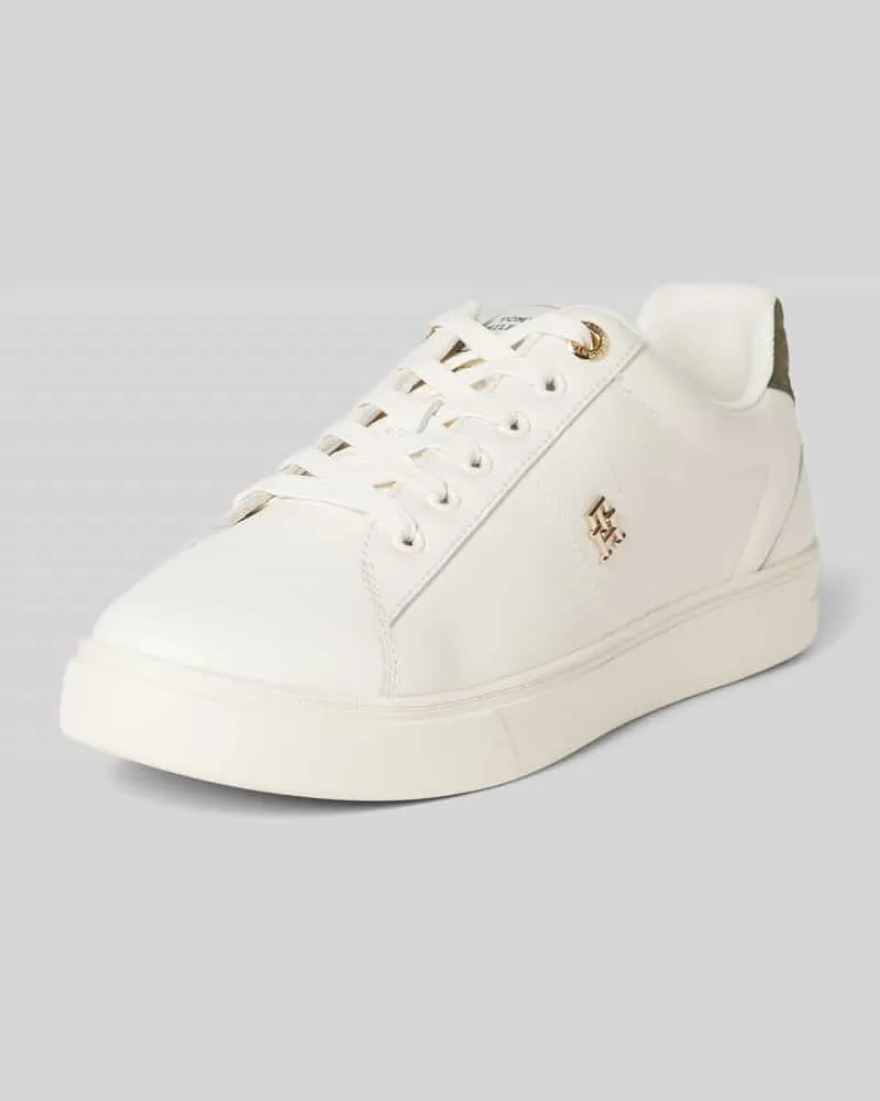 Tommy Hilfiger Sneaker aus Leder  mit Label-Detail Modell 'ELEVATED Weiss