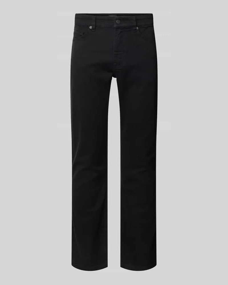 HUGO BOSS Slim Fit Jeans mit Label-Detail Modell 'DELAWARE Black