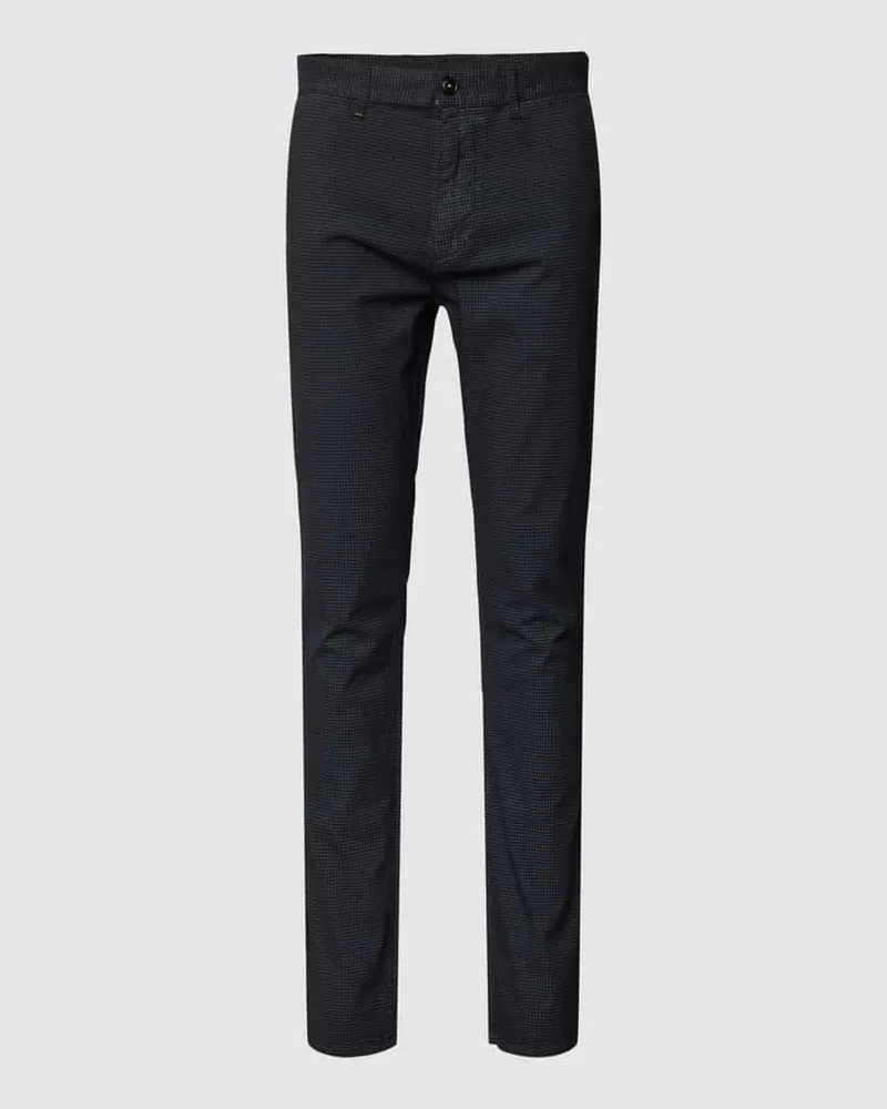 HUGO BOSS Slim Fit Chino mit Allover-Muster Black