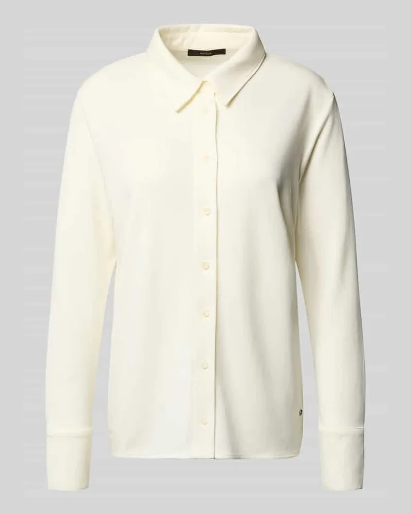 windsor. Regular Fit Bluse aus Lyocell-Mix mit Label-Detail Offwhite