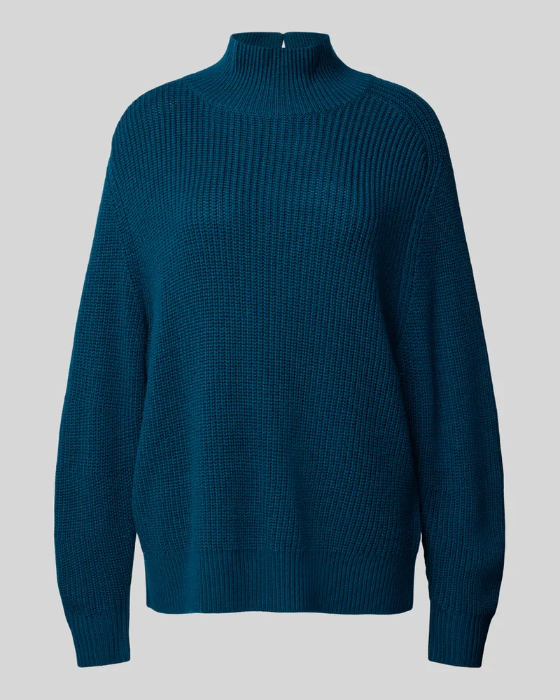 windsor. Strickpullover aus Schurwolle mit Stehkragen Petrol