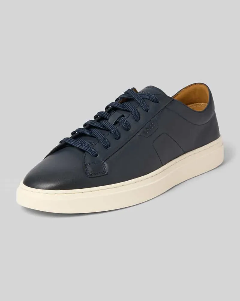 HUGO BOSS Low Top Sneaker aus Leder Modell 'KIERAN_TENN_BUSTD Marine