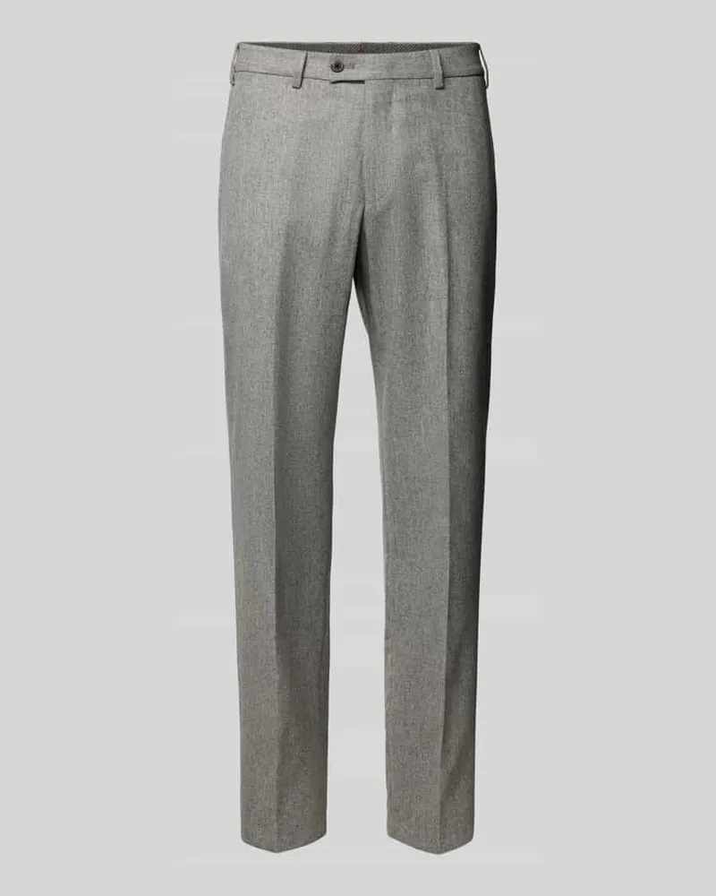 Hiltl Slim Fit Hose aus Schurwolle mit Bügelfalten Modell 'PIACENZA Silber
