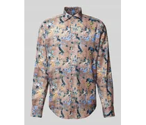Casual Modern Fit Leinenhemd mit Allover-Muster Modell 'GRAHAM