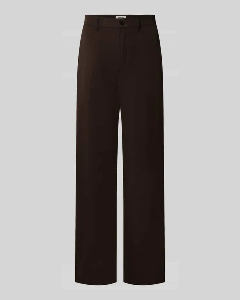 Drykorn Barrel Fit Stoffhose mit Viskose-Anteil Dunkelbraun