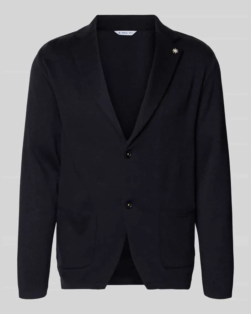Manuel Ritz Slim Fit 2-Knopf-Sakko mit Reverskragen Marine