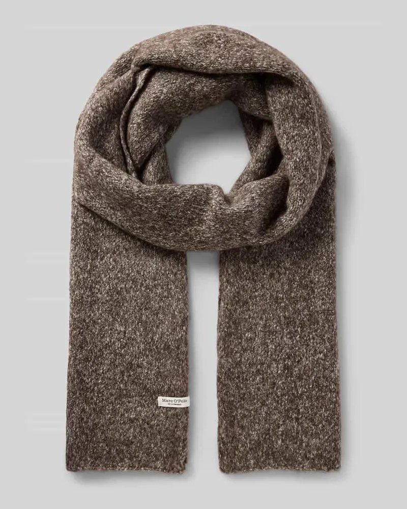 Marc O'Polo Schal aus Baumwoll-Mix mit Alpaka-Schurwoll-Anteil Dunkelbraun