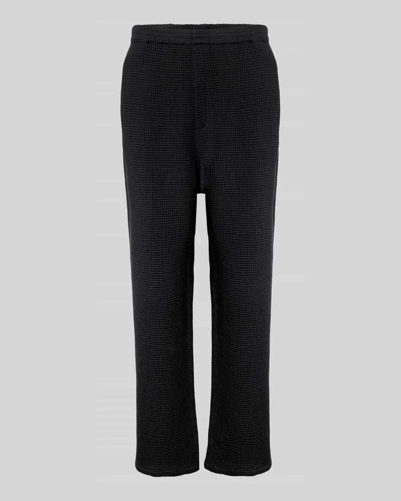 Rotholz Relaxed Fit Stoffhose mit Strukturmuster Black