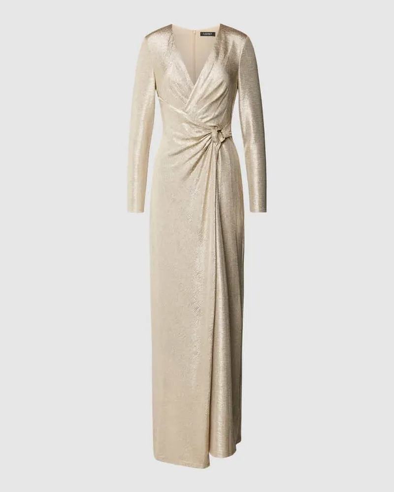 Ralph Lauren Abendkleid mit Raffungen Modell 'LARTHANEY Gold