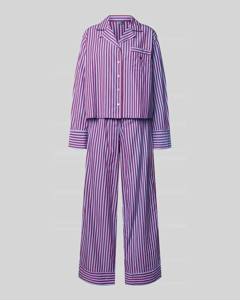 Ralph Lauren Pyjama mit Reverskragen Violett