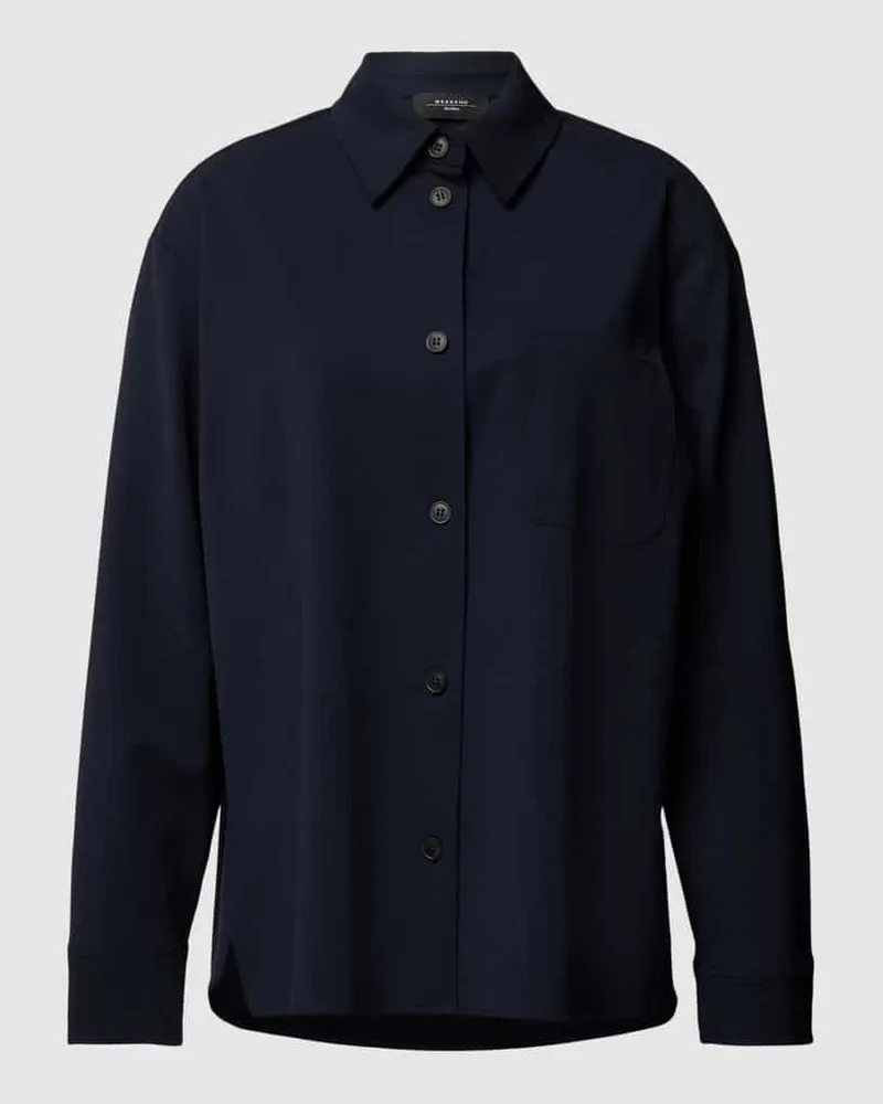 Max Mara Hemdbluse mit Kentkragen Modell 'MAJORI Marine