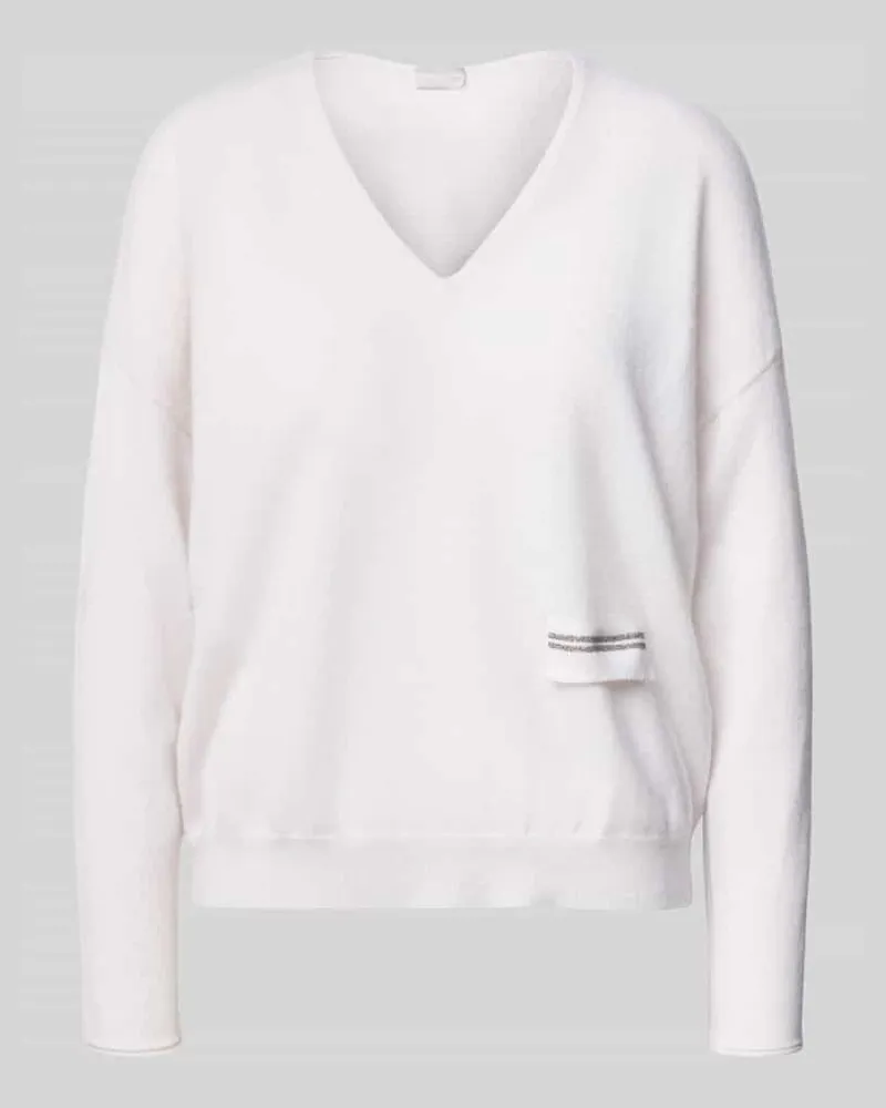 hemisphere Strickpullover aus Kaschmir mit V-Ausschnitt Offwhite