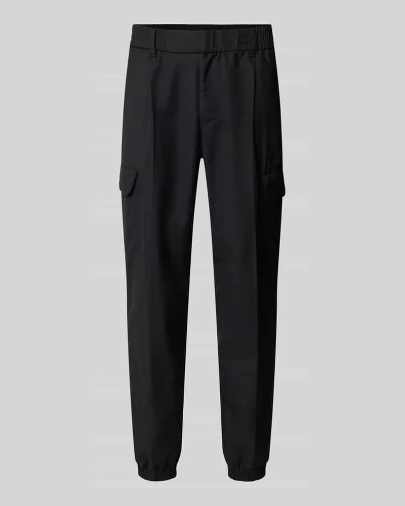 Armani Exchange Tapered Fit Cargohose mit elastischem Bund Modell 'PANTALONI Black