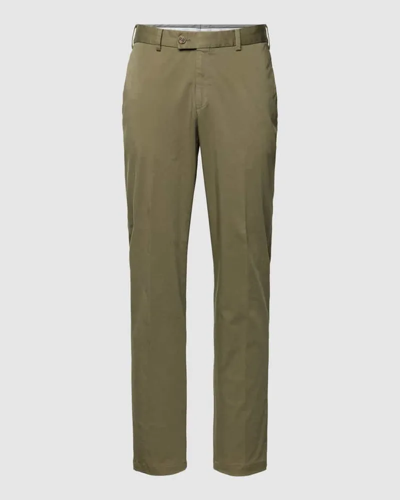 Hiltl Regular Fit Chino im unifarbenen Design Modell 'Tilo Oliv