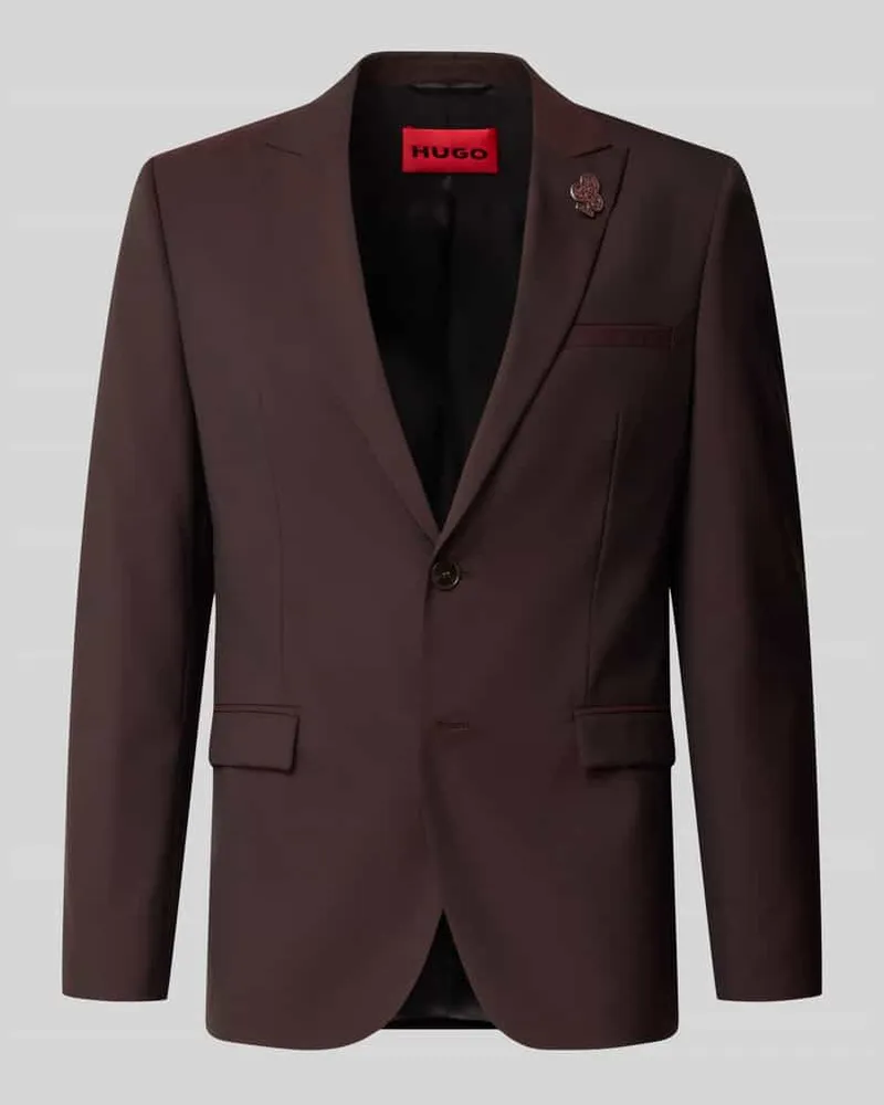 HUGO BOSS Slim Fit Sakko aus Schurwolle mit Logo-Detail Bordeaux