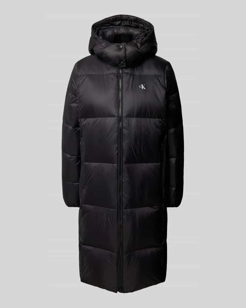Calvin Klein Steppmantel mit Logo-Print Black