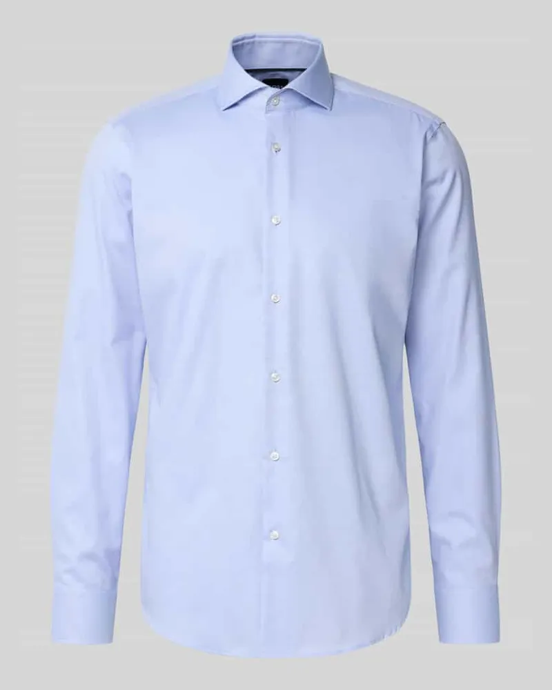 HUGO BOSS Regular Fit Businesshemd aus reiner Baumwolle Modell 'H JOE SPREAD Bleu
