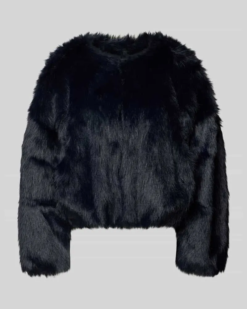 Drykorn Jacke aus Kunstfell mit Rundhalsausschnitt Modell 'KILLCHURN Marine