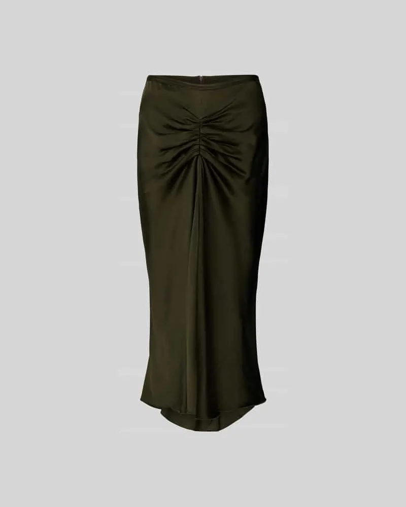 Victoria Beckham Midirock mit Viskose-Anteil Oliv