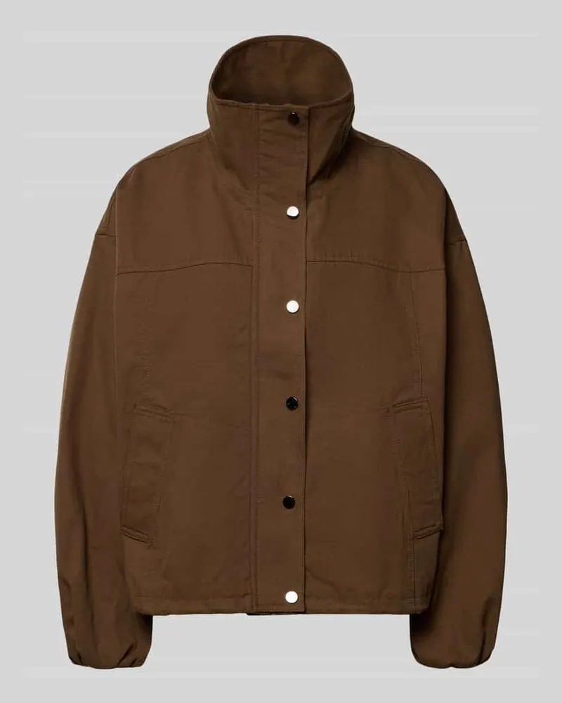 Neo Noir Bomberjacke mit Stehkragen Modell 'Selio Mittelbraun