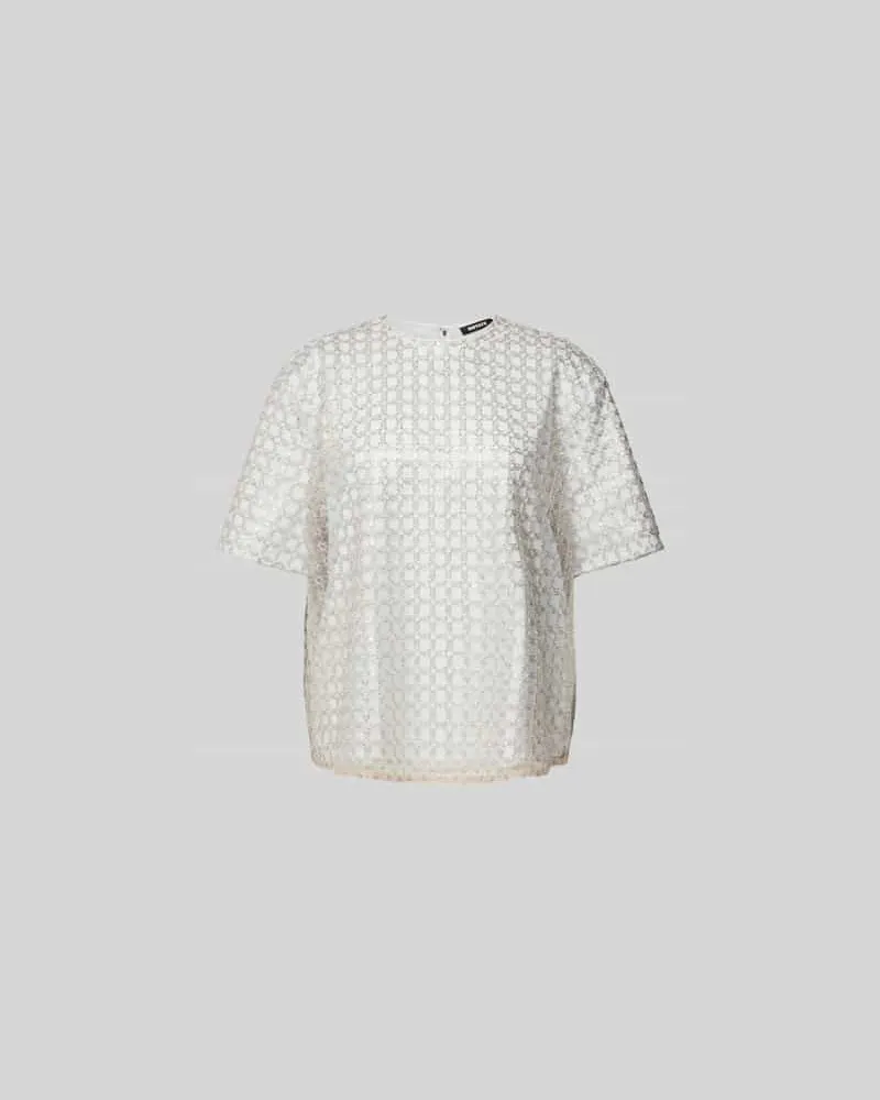 ROTATE Birger Christensen Oversized Blusenshirt mit Halbarm Ecru