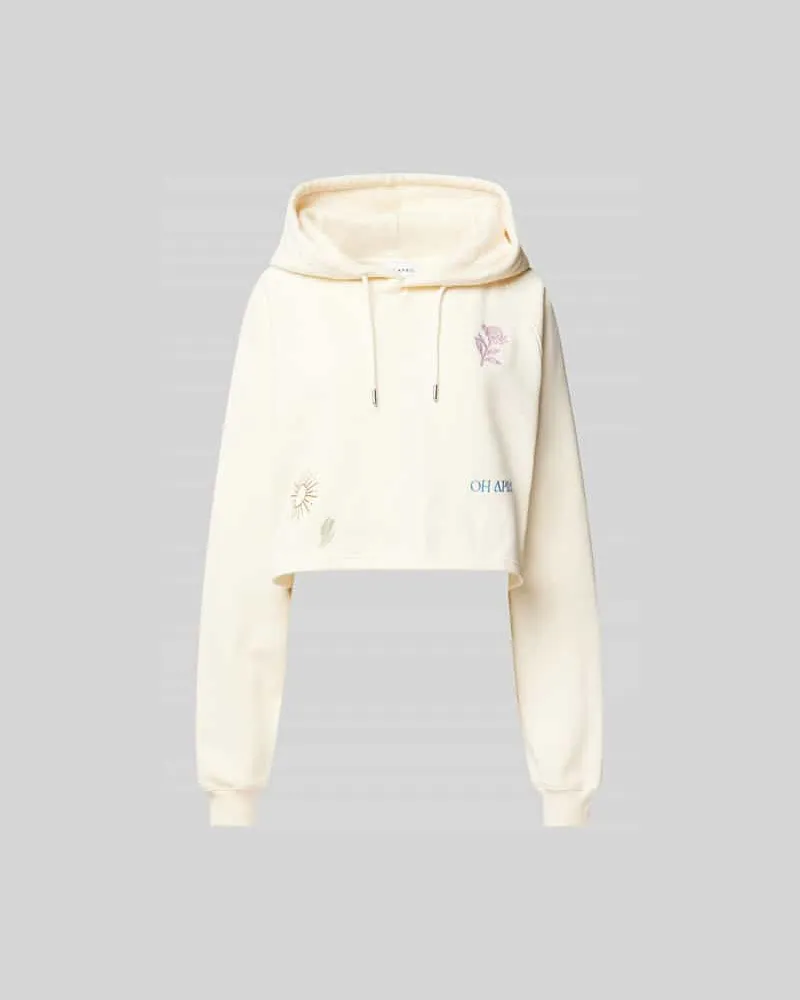 OH APRIL Oversized Hoodie mit Motiv-Stitchings Sand