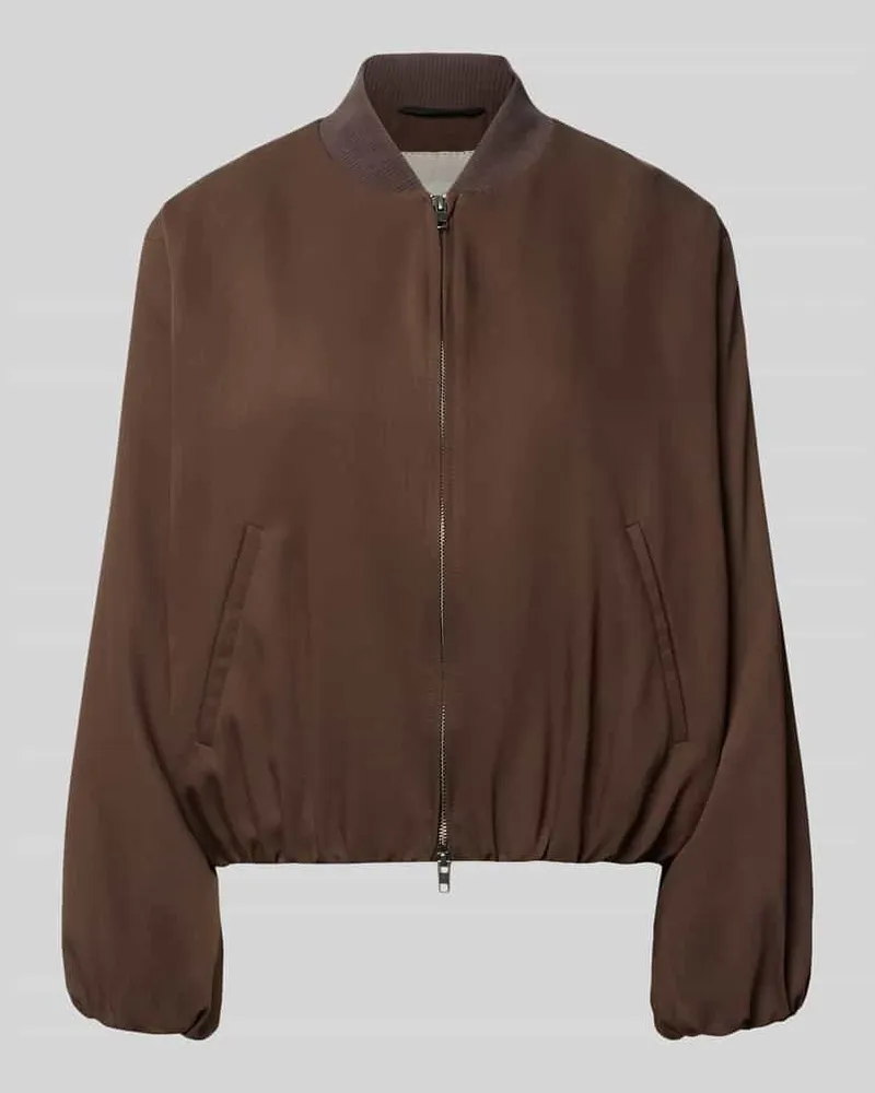 Drykorn Blouson aus Lyocell-Mix mit Zweiwege-Reißverschluss Mittelbraun