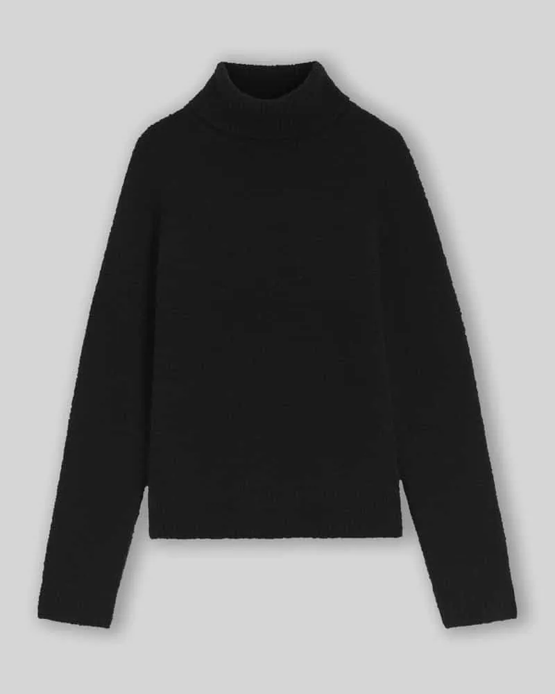 HUGO BOSS Regular Fit Turtleneck aus Wolle Kaschmir mit Rollkragen Black