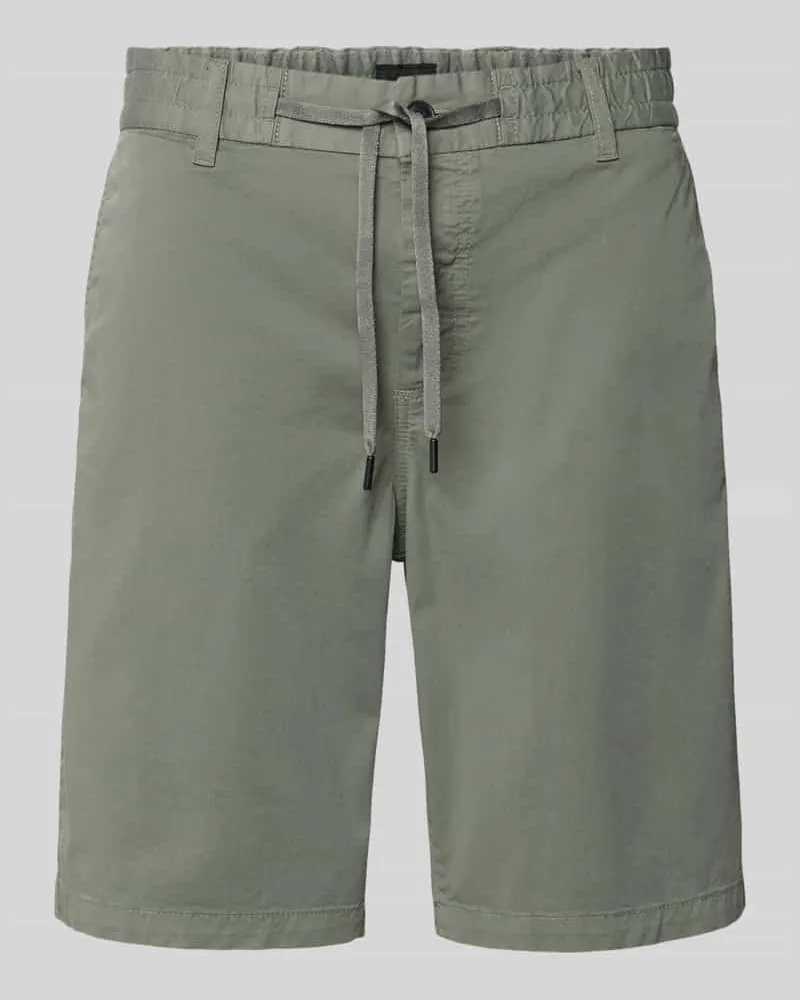 HUGO BOSS Tapered Chinoshorts aus Baumwoll-Mix Oliv