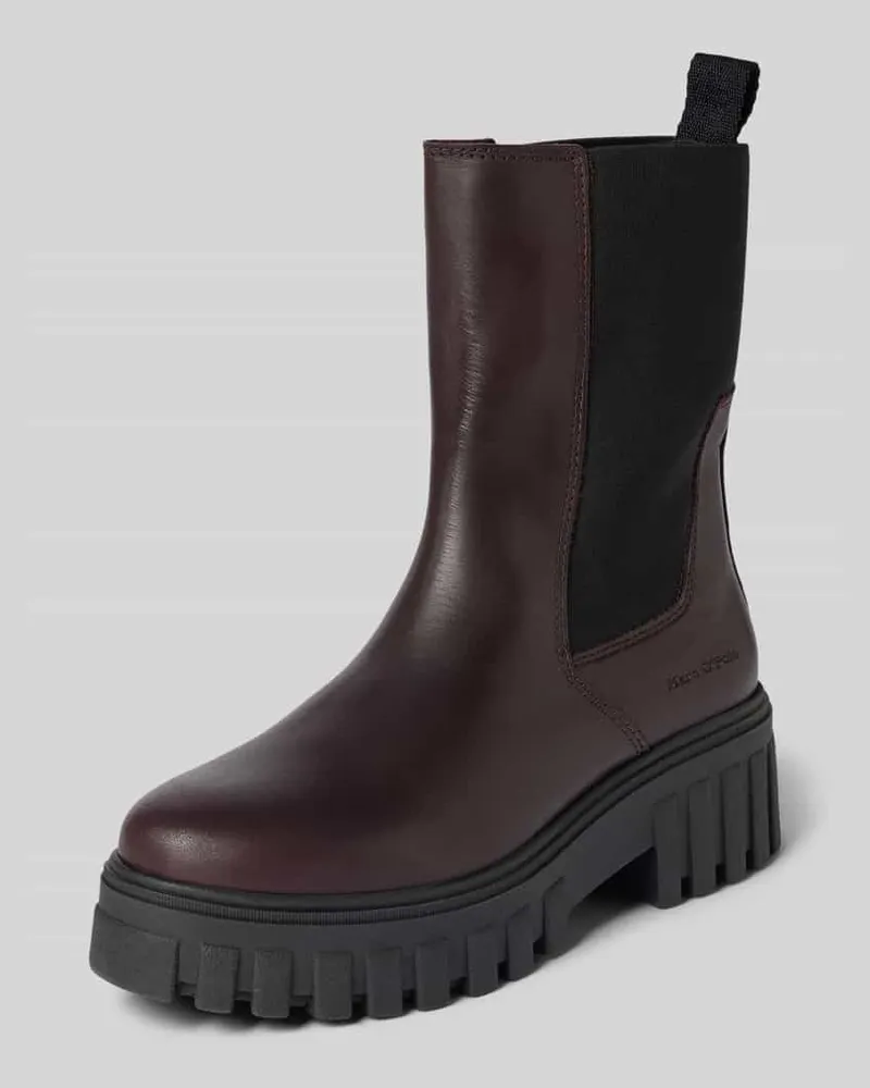 Marc O'Polo Chelseas aus echtem Leder mit Label-Prägung Modell 'Vala 5 Bordeaux