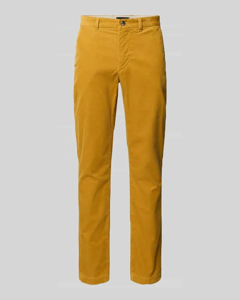Tommy Hilfiger Straight Leg Cordhose aus Baumwoll-Mix Modell 'DENTON Gelb