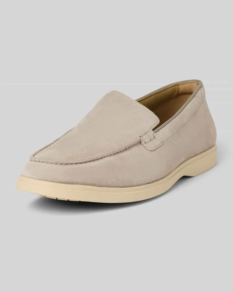 Clarks Slipper aus beschichtetem Leder Modell 'Torford Easy Hellgrau