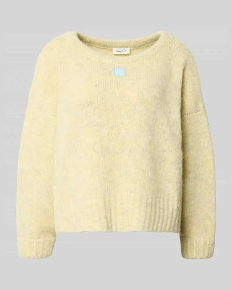 American Vintage Relaxed Fit Strickpullover mit Rundhalsausschnitt Modell 'EAST Hellgelb