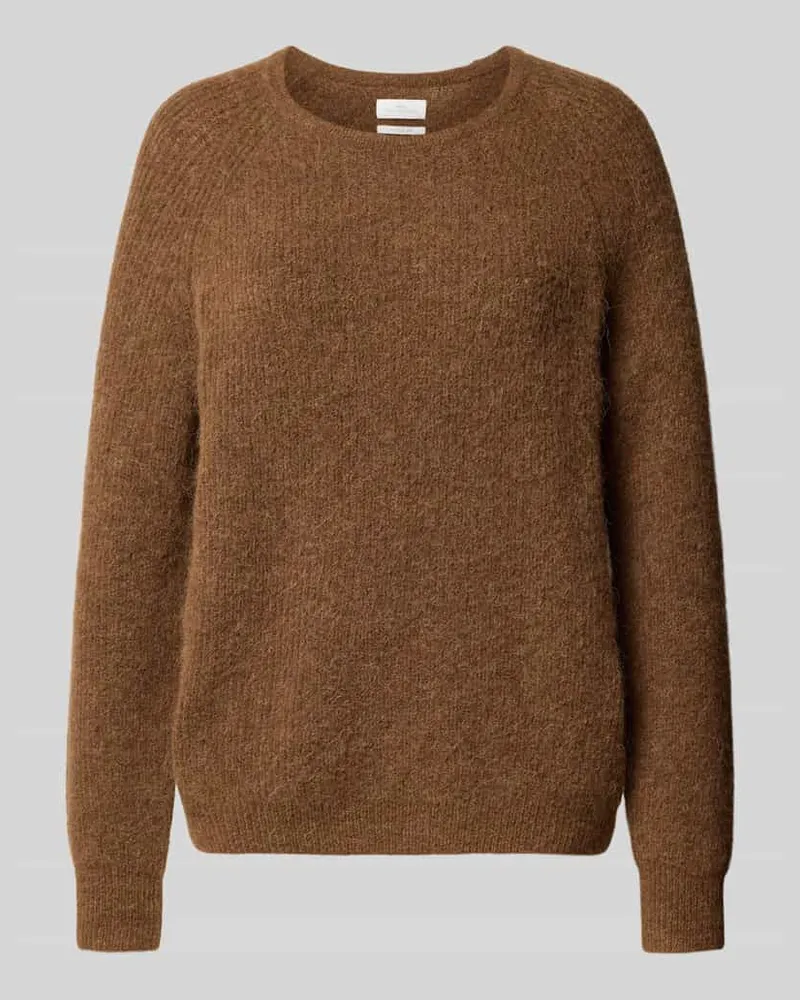 Fynch-Hatton Strickpullover mit gerippten Abschlüssen Mittelbraun
