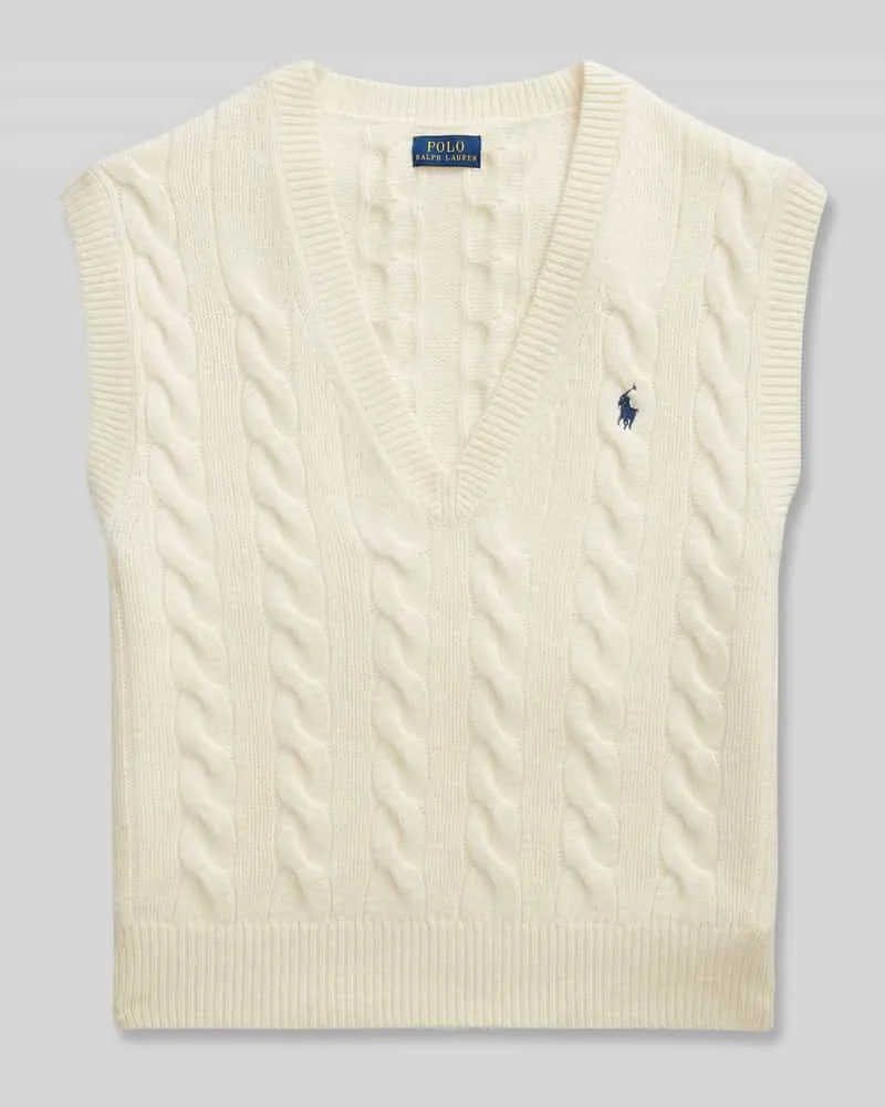 Ralph Lauren Regular Fit Pullunder aus Woll-Kaschmir-Mix Ecru