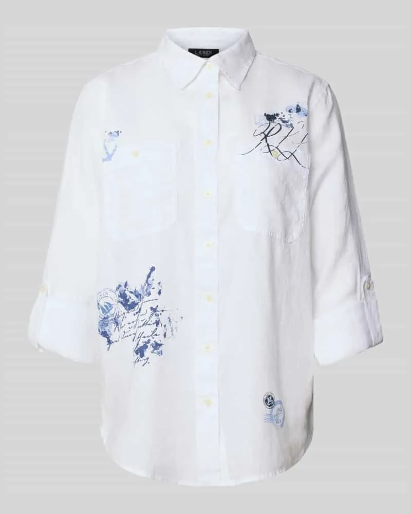 Ralph Lauren Loose Fit Hemdbluse aus reinem LeinenModell 'RIMNAN Weiss
