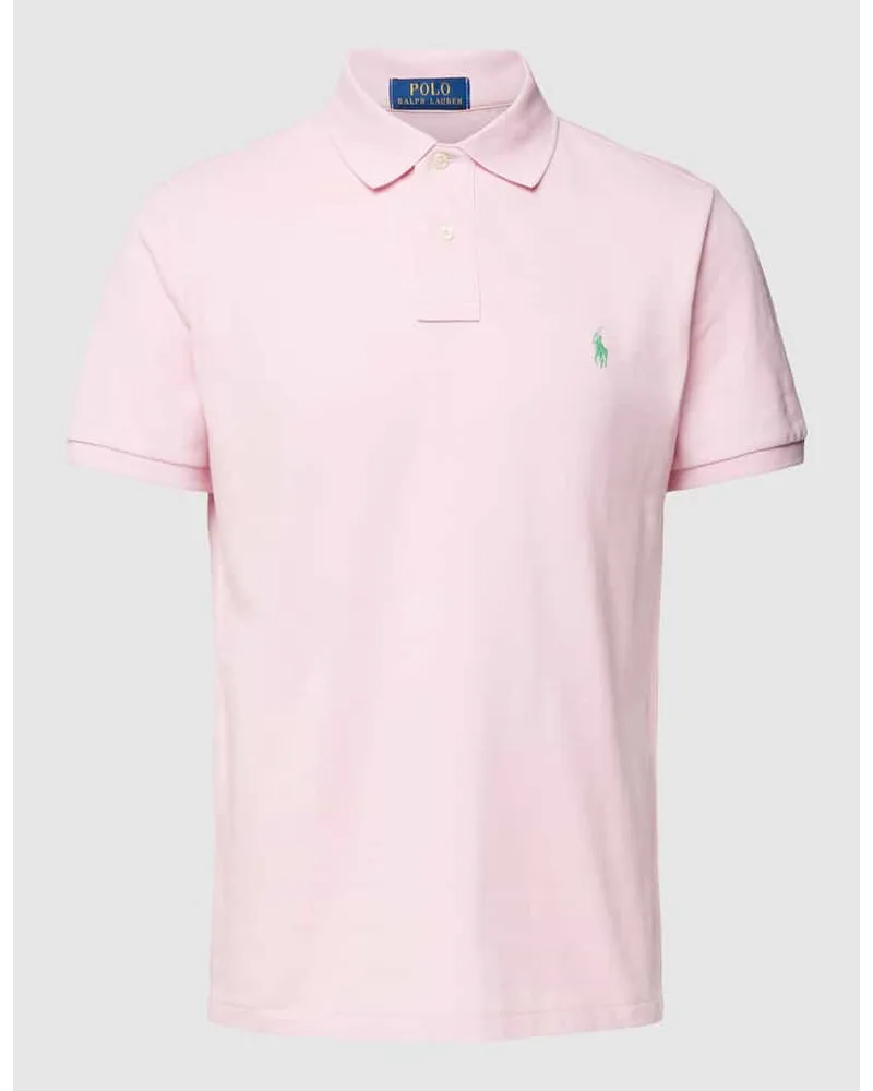 Ralph Lauren Slim Fit Poloshirt mit unifarbenem Design Rosa