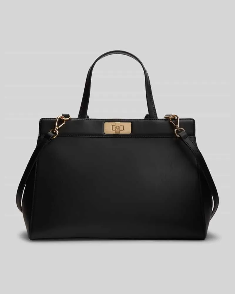 Tommy Hilfiger Henkeltasche mit abnehmbaren Schulterriemen Black