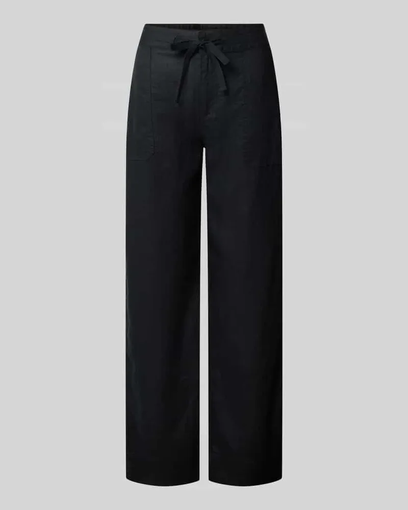 Ralph Lauren Regular Fit Weite Hose aus reinem Leinen Dunkelblau