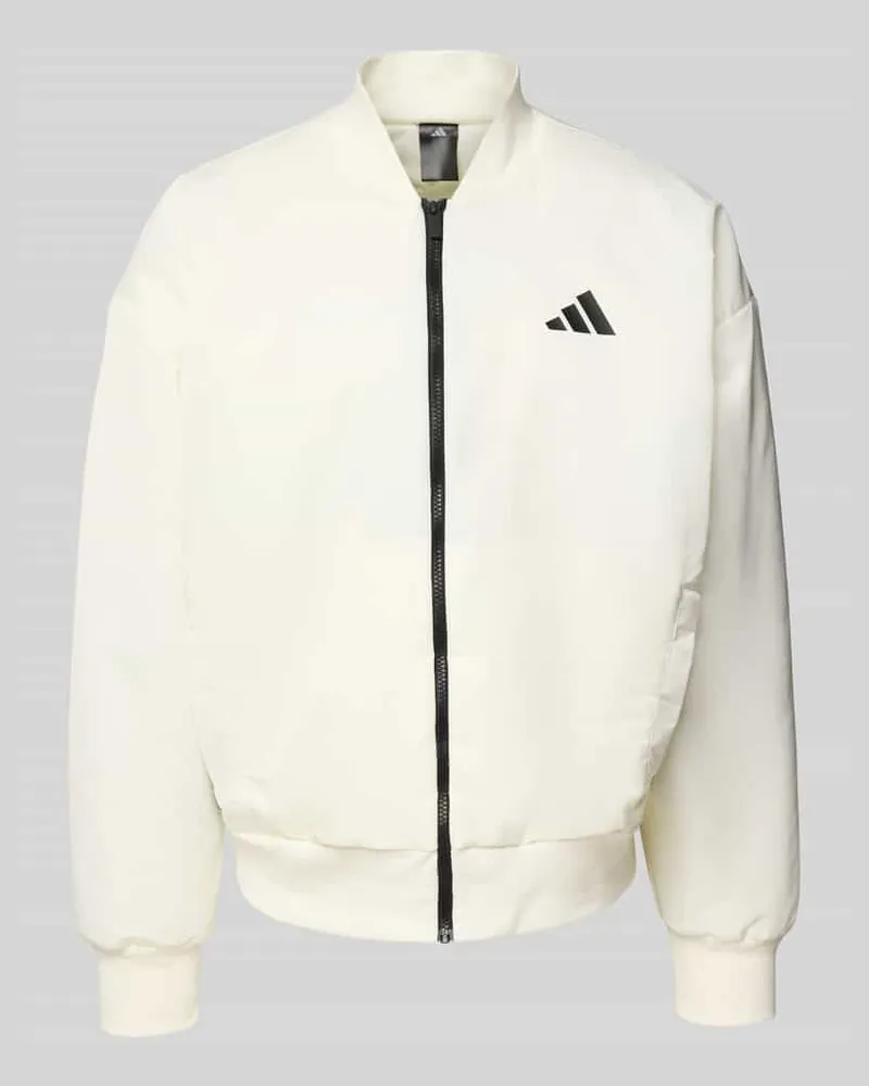 adidas Relaxed Fit Bomberjacke mit Logo-Print Modell 'Stadium Offwhite