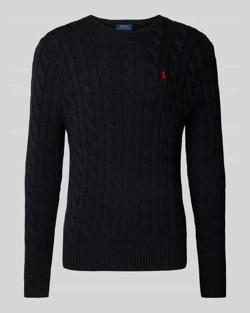Ralph Lauren Regular Fit Strickpullover aus reiner Baumwolle Modell 'DRIVER Black