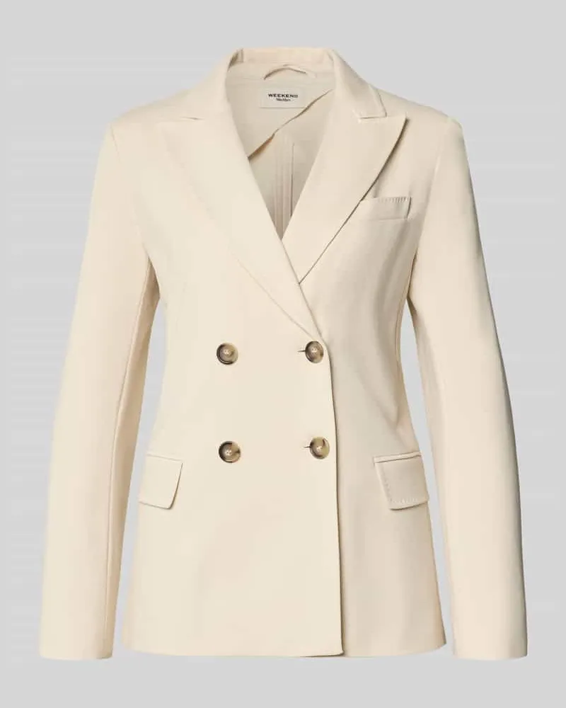 Max Mara Regular Fit Longblazer mit doppelter Knopfleiste Modell 'WKDCOLIBRI Offwhite