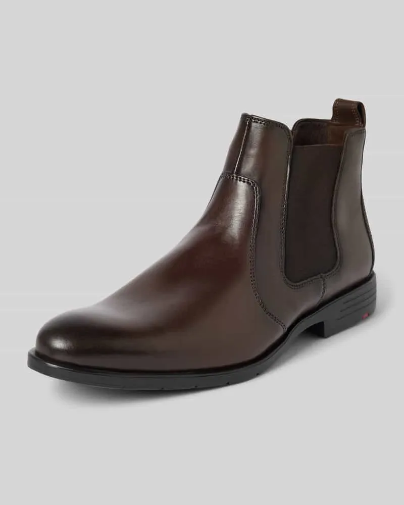 Lloyd Chelsea Boots aus Leder mit Zugschlaufe Modell 'EEZY Dunkelbraun