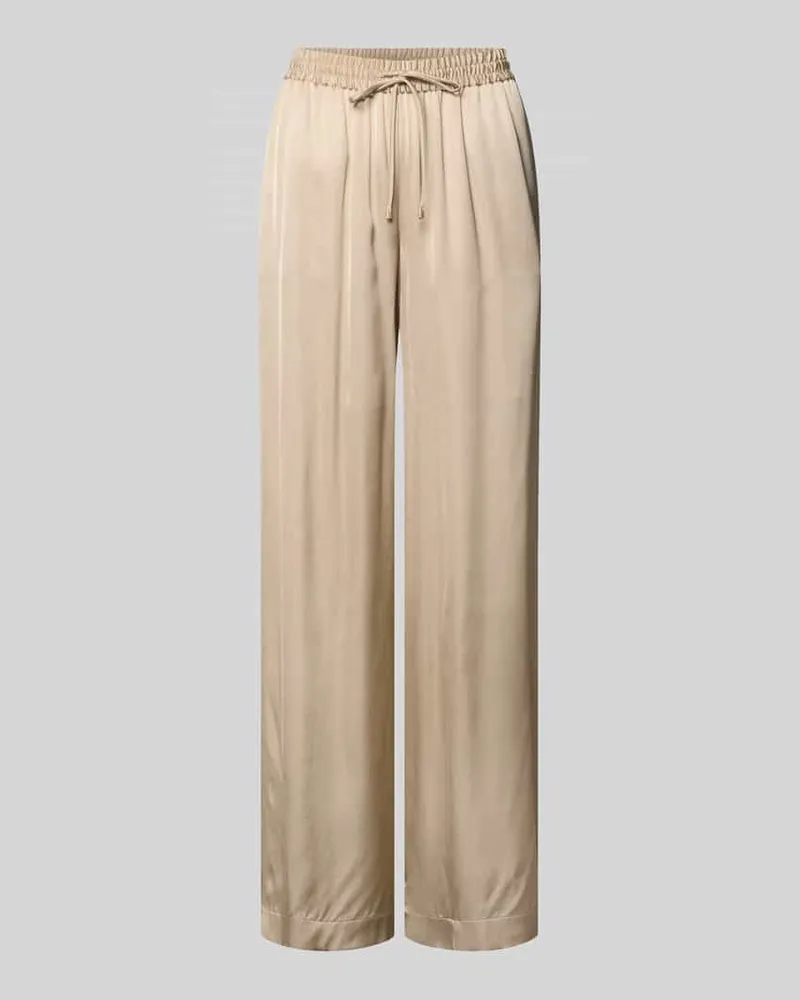 HUGO BOSS Regular Fit Wide Leg Hose aus reiner Viskose Modell 'TALIA Sand