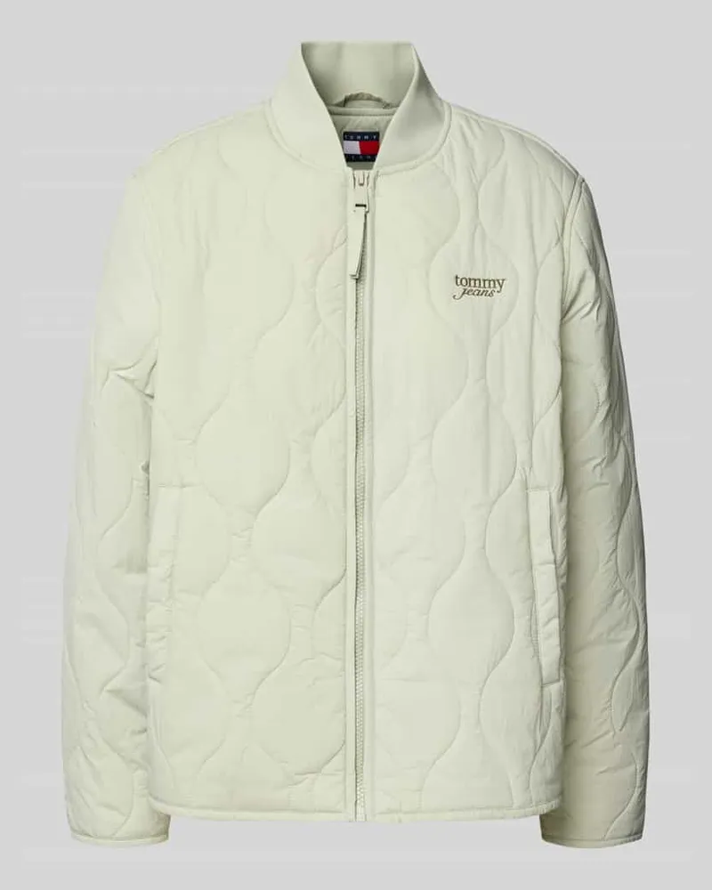 Tommy Hilfiger Regular Fit Steppjacke mit geripptem Stehkragen Schilf