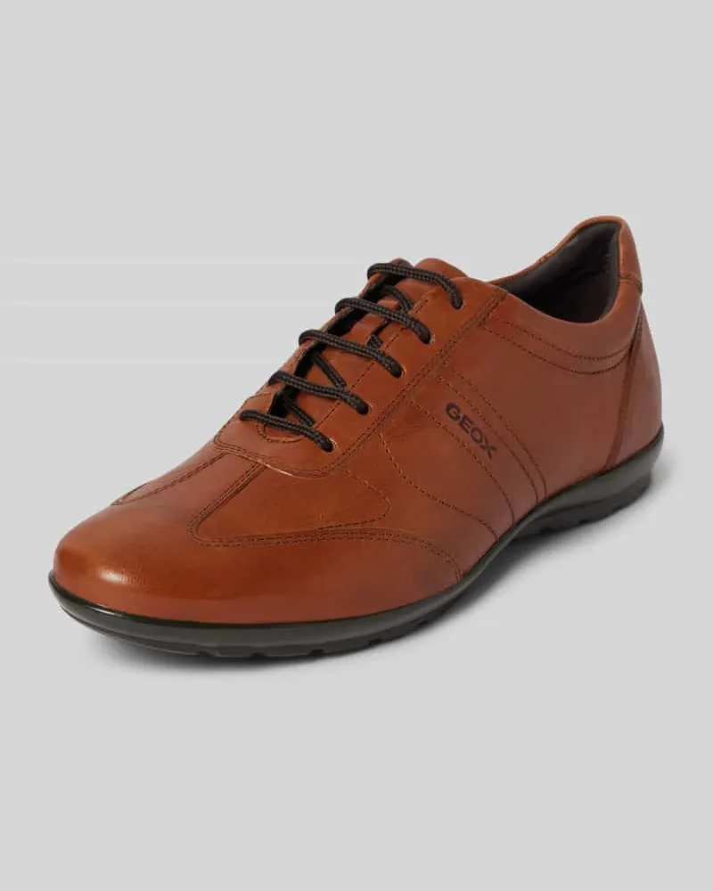 Geox Derby mit Label-Detail Modell 'Symbol Cognac